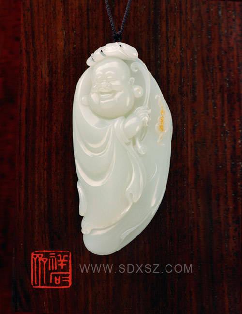 新疆和田玉白籽玉 弥勒佛 178g