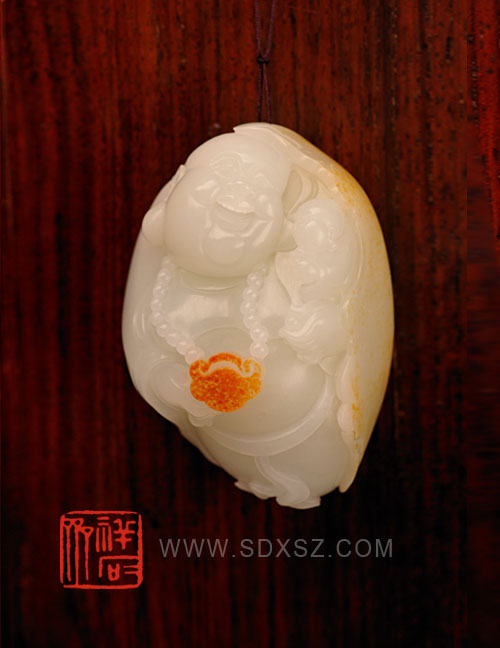 新疆和田玉白籽玉 弥勒佛 243g