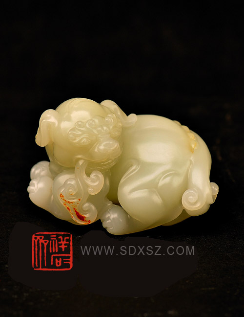 新疆和田玉青籽玉 狮子 107g