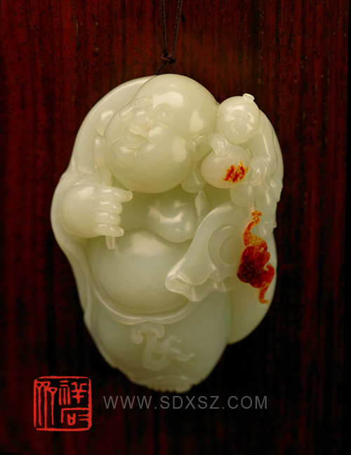 新疆和田玉青籽玉 欢喜佛 226g