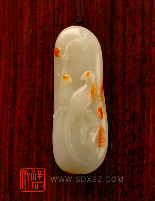 新疆和田玉白籽玉 锦鸡富贵 69g