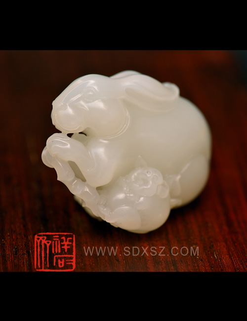 新疆和田玉白籽玉 兔子 84g