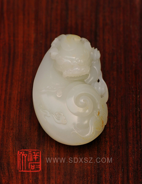 新疆和田玉白籽玉 辟邪 198g