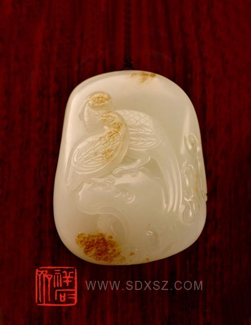 新疆和田玉白籽玉 锦鸡富贵 99g