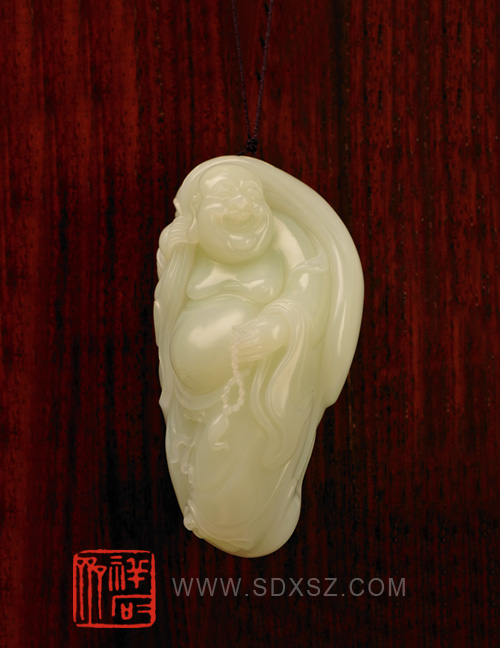 新疆和田玉白籽玉 布袋佛 184g