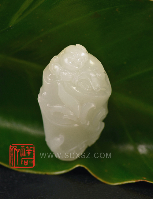 新疆和田玉白籽玉 节节如意 66g